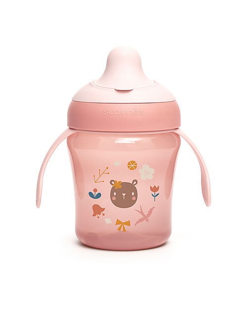 Suavinex Bottle with Handles and Non-Spill Spout Forest - Pink from 6 months Cups