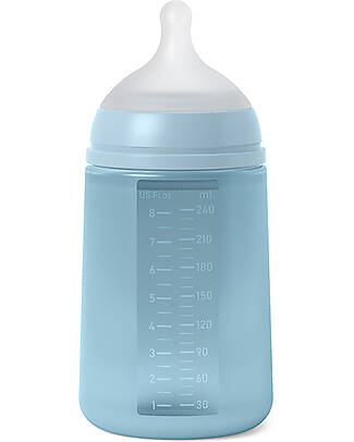 Suavinex Color Essence Silicone Baby Bottle - 240 ml - Acqua - with SX Pro Symmetrical Teat - from 3 Months Baby Bottles