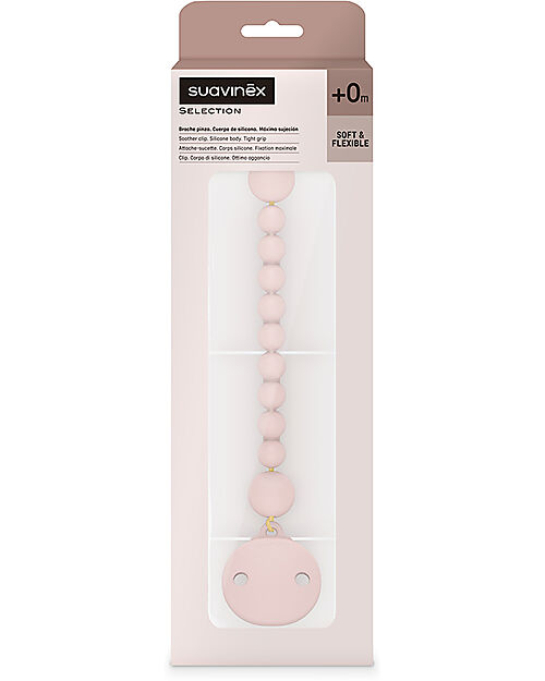 Suavinex Color Essence Silicone Dummy Clip - Nude Pacifier Chains