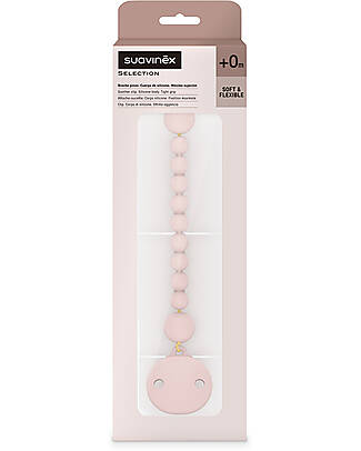 Suavinex Color Essence Silicone Dummy Clip - Nude Pacifier Chains