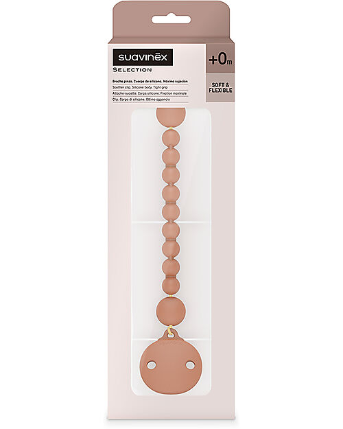 Suavinex Color Essence Silicone Dummy Clip - Orange Sunset Pacifier Chains