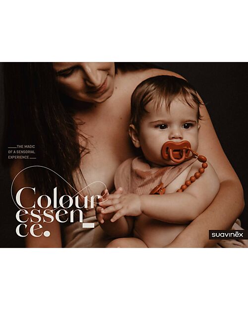 Suavinex Color Essence Silicone Dummy Clip - Orange Sunset Pacifier Chains