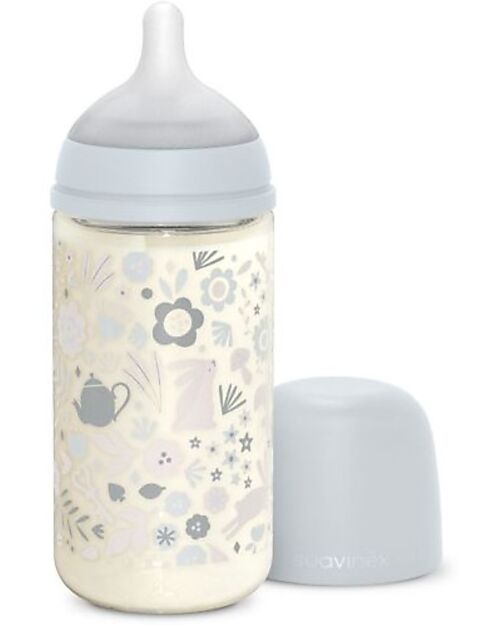 Suavinex Glass Baby Bottle Wonderland - 240 ml - Blue Baby Bottles