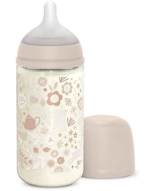 Suavinex Glass Baby Bottle Wonderland - 240 ml - Pink Baby Bottles