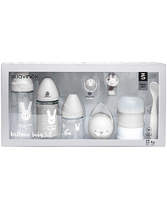 Suavinex Hygge Welcome Baby Set - Includes 3 Baby Bottles + Soother Set Gift Box