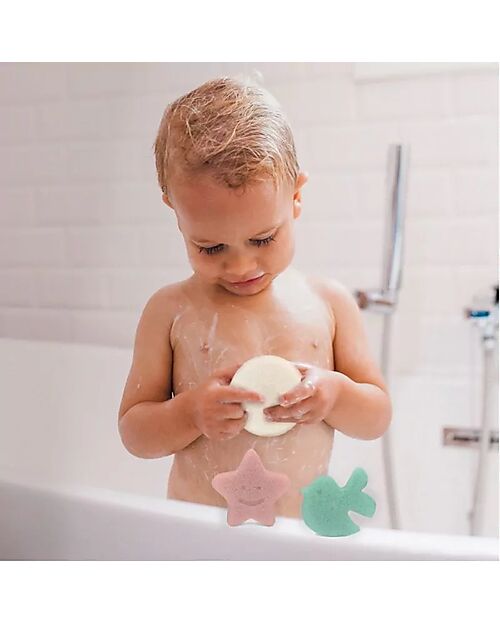 Suavinex Konjac Sponges - Set of 3 - 100% Natural Baby Bath Wash and shampoo
