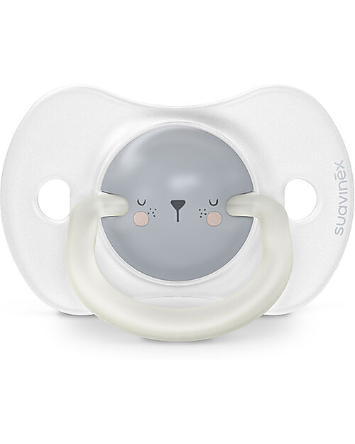 Suavinex Set of 2 Night&Day Pacifiers - Symmetrical SX Pro Silicone Teat - Bear - 0-6 Months Dummies & Soothers