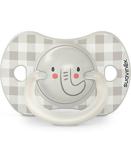 Suavinex Set of 2 Night&Day Pacifiers - Symmetrical SX Pro Silicone Teat - Elephant - 6-18 Months Dummies & Soothers