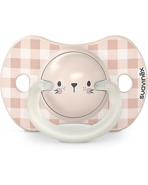 Suavinex Set of 2 Night&Day Pacifiers - Symmetrical SX Pro Silicone Teat - Rabbit - 0-6 Months Dummies & Soothers