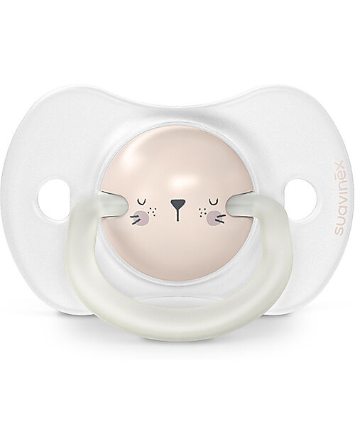 Suavinex Set of 2 Night&Day Pacifiers - Symmetrical SX Pro Silicone Teat - Rabbit - 0-6 Months Dummies & Soothers