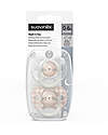 Suavinex Set of 2 Night&Day Pacifiers - Symmetrical SX Pro Silicone Teat - Rabbit - 0-6 Months Dummies & Soothers