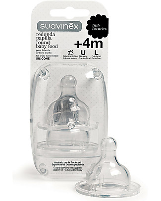 Suavinex Silicone Teat with Anti-colic Valve - From 4 Months - for Suavinex Bottles Anti-Colic Baby Bottles