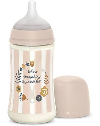 Suavinex Wonderland Feeding Bottle – Pink – 270ml - Medium Flow Baby Bottles