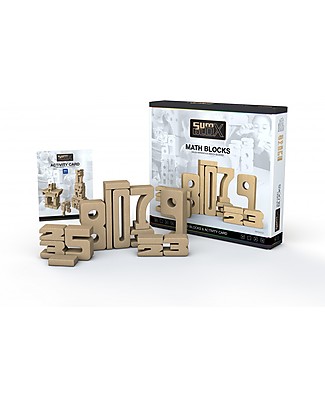 SumBlox Wooden Numerals Blocks for Maths Visual Learning- Home Set 43 Blocks + Activity Card STEM toys
