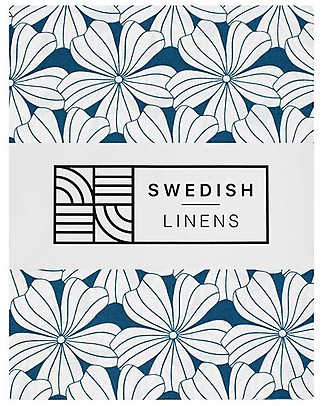 Swedish Linens Crib Fitted sheet - Flowers Moroccan blue 80x40cm Bed Sheets and Pillow Cases