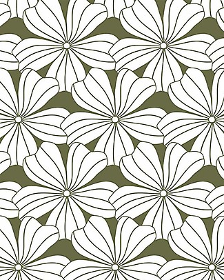 Swedish Linens Crib Fitted sheet - Flowers Olive green 80x40cm Bed Sheets and Pillow Cases