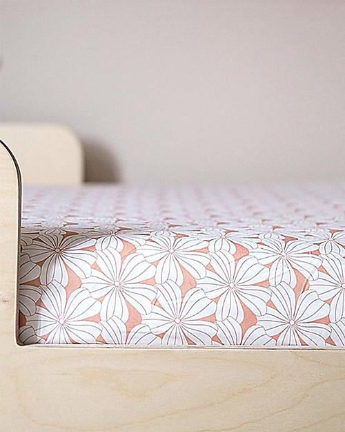 Swedish Linens Crib Fitted sheet Flowers terracotta 140x70cm unisex bambini