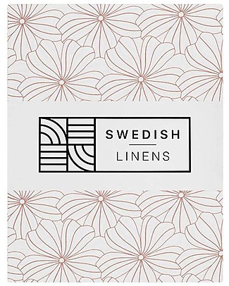 Swedish Linens Crib Fitted sheet - Flowers white 40x80cm Bed Sheets