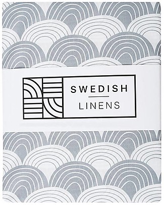 Swedish Linens Crib Fitted sheet - Rainbows Light gray - 120 x 60 cm Bed Sheets and Pillow Cases