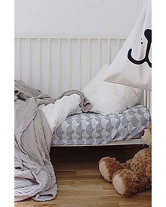 Swedish Linens Crib Fitted sheet - Rainbows Light gray - 120 x 60 cm Bed Sheets and Pillow Cases