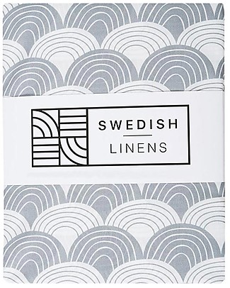 Swedish Linens Crib Fitted sheet - Rainbows Light gray 140x70cm Bed Sheets and Pillow Cases