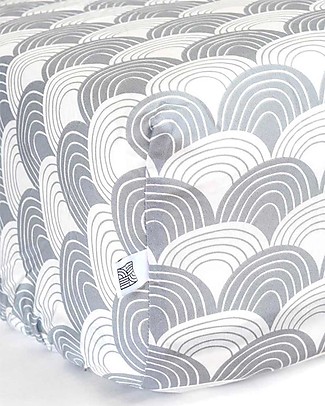 Swedish Linens Crib Fitted sheet - Rainbows Light gray 60x120cm Bed Sheets