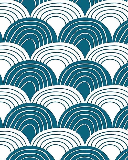 Swedish Linens Crib Fitted sheet - Rainbows Moroccan blue 70x140cm Bed Sheets and Pillow Cases