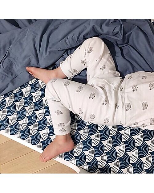 Swedish Linens Crib Fitted sheet - Rainbows Moroccan blue 70x140cm Bed Sheets and Pillow Cases