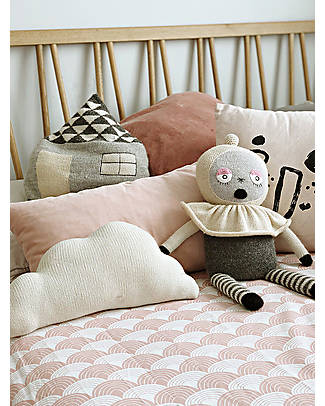 Swedish Linens Crib Fitted sheet - Rainbows Nudy pink - 120 x 60 cm Bed Sheets and Pillow Cases