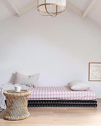 Swedish Linens Crib Fitted sheet - Rainbows Nudy pink 60x120cm Bed Sheets