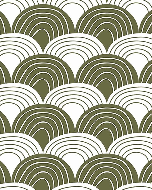 Swedish Linens Crib Fitted sheet - Rainbows Olive green 140x70cm Bed Sheets and Pillow Cases