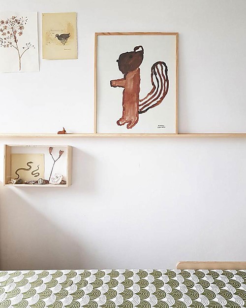 Swedish Linens Crib Fitted sheet - Rainbows Olive green 140x70cm Bed Sheets and Pillow Cases