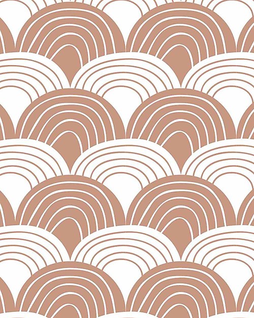 Swedish Linens Crib Fitted sheet - Rainbows Terracotta 140x70cm Bed Sheets and Pillow Cases