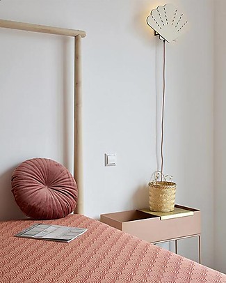 Swedish Linens Crib Fitted sheet - Seashells Terracotta Burgundy 80x40cm Bed Sheets and Pillow Cases