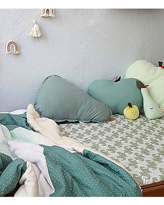 Swedish Linens Crib Fitted sheet - Waves sage green 80x40cm Bed Sheets and Pillow Cases