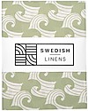 Swedish Linens Crib Fitted sheet - Waves sage green 80x40cm Cradle Bed Linen