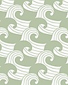 Swedish Linens Crib Fitted sheet - Waves sage green 80x40cm Cradle Bed Linen