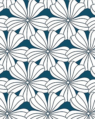 Swedish Linens Pillowcase - Flowers - Maroccan Blue - 25x20 cm - Organic Cotton Pillows