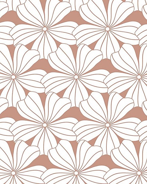 Swedish Linens Pillowcase - Flowers - Terracotta Pink - 50x75 cm - Organic Cotton Bed Sheets and Pillow Cases