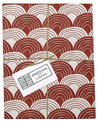 Swedish Linens Pillowcase - Rainbow - Burgundy - 25x20 cm - Organic Cotton Pillows