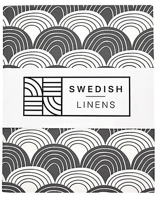 Swedish Linens Pillowcase - Rainbow - Graphite Gray - 25x20 cm - Organic Cotton Pillows