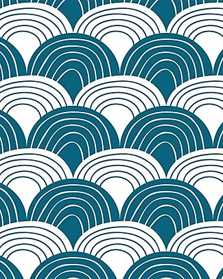 Swedish Linens Pillowcase - Rainbow - Maroccan Blue - 25x20 cm - Organic Cotton Pillows