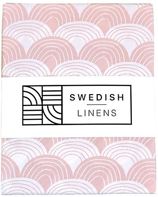 Swedish Linens Pillowcase - Rainbow - Nudy Pink - 25x20 cm - Organic Cotton Pillows