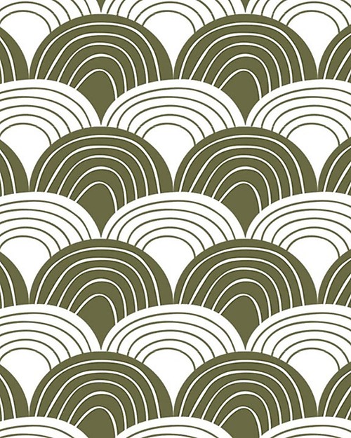 Swedish Linens Pillowcase - Rainbow - Olive Green - 25x20 cm - Organic Cotton Bed Sheets and Pillow Cases