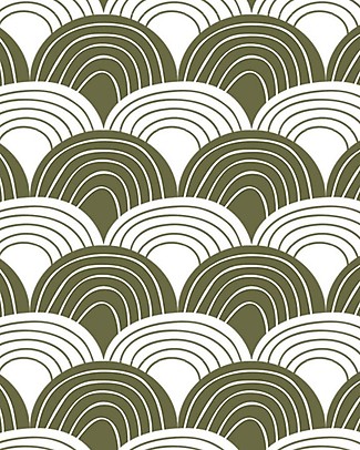Swedish Linens Pillowcase - Rainbow - Olive Green - 25x20 cm - Organic Cotton Pillows