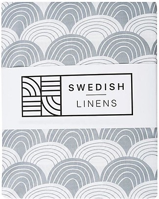 Swedish Linens Pillowcase - Rainbow - Tranquil Gray - 25x20 cm - Organic Cotton Pillows