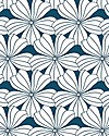 Swedish Linens Queen size Fitted sheet - Flowers  Moroccan blue 200x140cm Bed Sheets and Pillow Cases