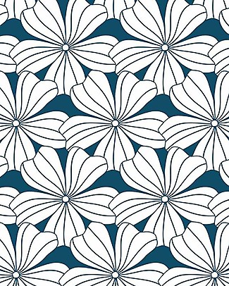 Swedish Linens Queen size Fitted sheet - Flowers Moroccan blue 200x140cm Bed Sheets and Pillow Cases