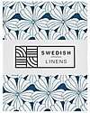Swedish Linens Queen size Fitted sheet - Flowers  Moroccan blue 200x140cm Bed Sheets and Pillow Cases
