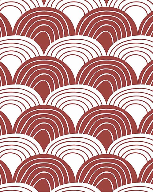 Swedish Linens Single Fitted sheet - Rainbows Burgundy 200x140cm Bed Sheets and Pillow Cases